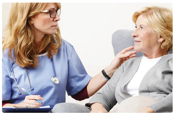 The center for performing nurse services for patients at home